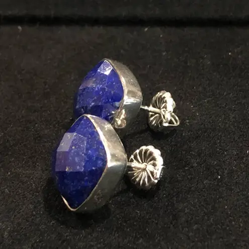 Sterling Silver JAY KING DTR Desert Trading Lapis Lazuli Faceted Earrings NIB