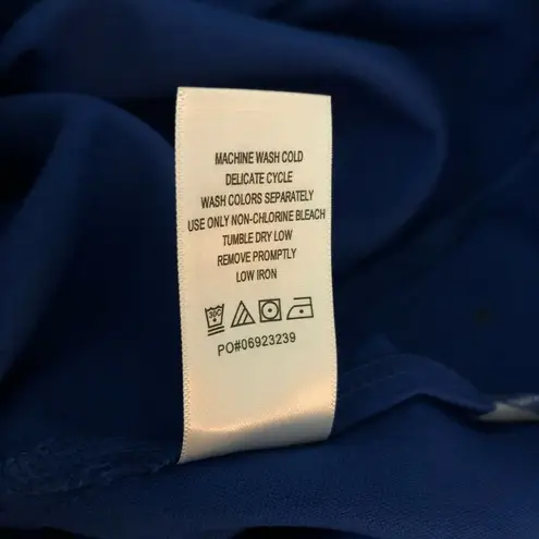 Woman Within Roamans Sheath Dress Sleeveless Square Neck Button Detail Blue Size 34W