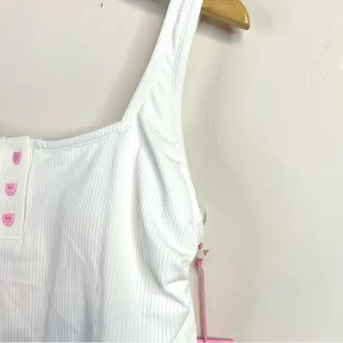 Stoney Clover Lane Stoney Clover x Target White Ribbed Cheeky High leg one piece swimsuit 16W new