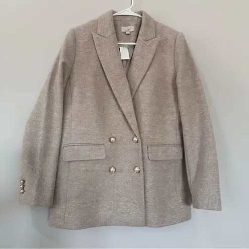 Loft  Double Breasted Blazer Coat with Pearl Buttons Neutral Size 4 NWT