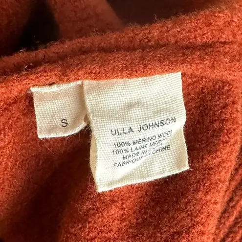 Ulla Johnson Riley Rust Orange Merino Wool Asymmetric Sweater Womens Size Small