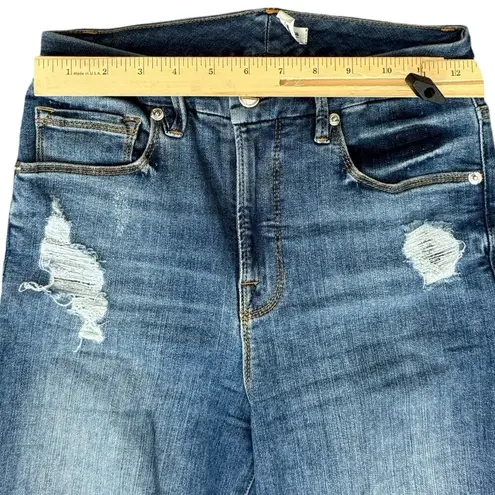 Good American  Good Waist Blue Medium Wash Distressed Snake Pocket B322 sz 2 / 26