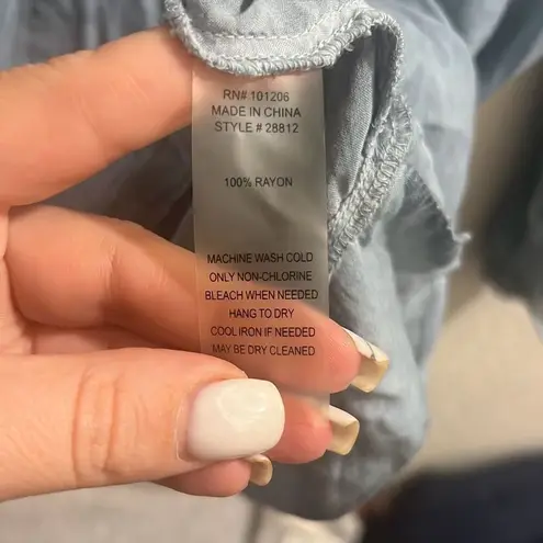 Soft Surroundings ✨ Celine Button Down Shirt Blue Blouse✨