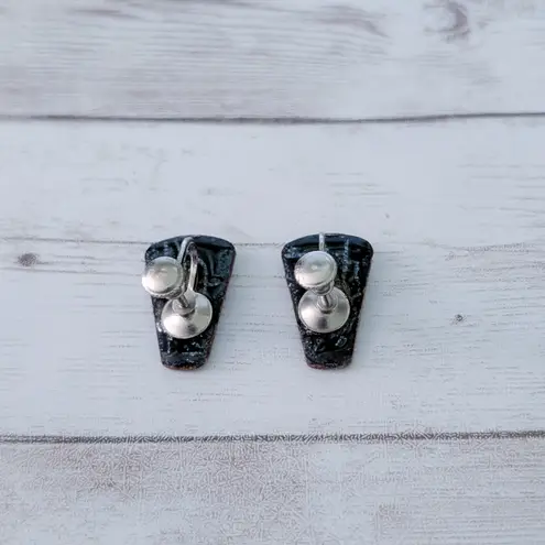 Vintage Screw Back Earrings Unusual Statement Blue Green Tones