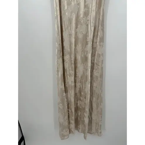 All that jazz Womens Y2K Maxi Dress Size 11/12 Vintage Cream Floral Satin Prom