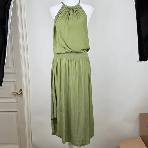 Ramy Brook Audrey Smocked Sleeveless Midi Dress in Spruce Green Size Small
