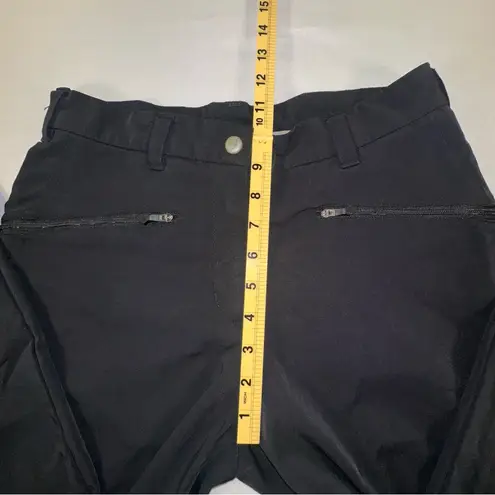 Moonstone Pants Womens Small Black Stretch Straight Leg Zip Ankles Performance