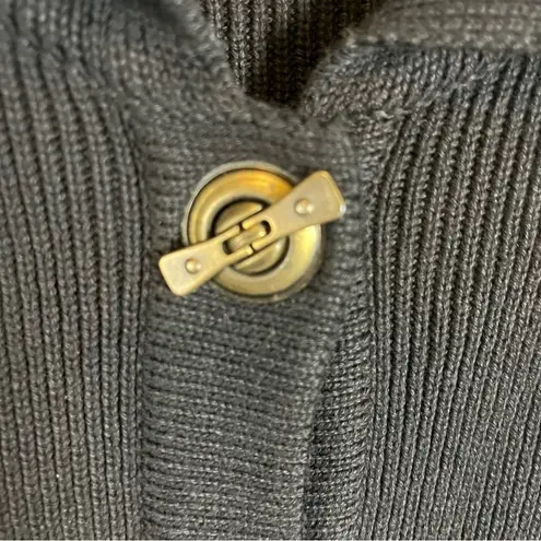 VON Saken Women’s Black Heavy Cotton Sweater Jacket Toggle Buttons Black L Size M