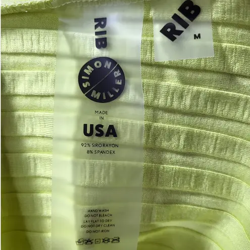 NWT Simon Miller Macu Maxi Ribbed Skirt with Slit in Swing Yellow Size M