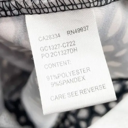 TAIL Short Sleeve Golf Tee Half Button Mock Neck Black White Red Spotted Size XS