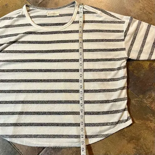 Lucky Brand  Gray White Striped Crew Neck Long Sleeve XL