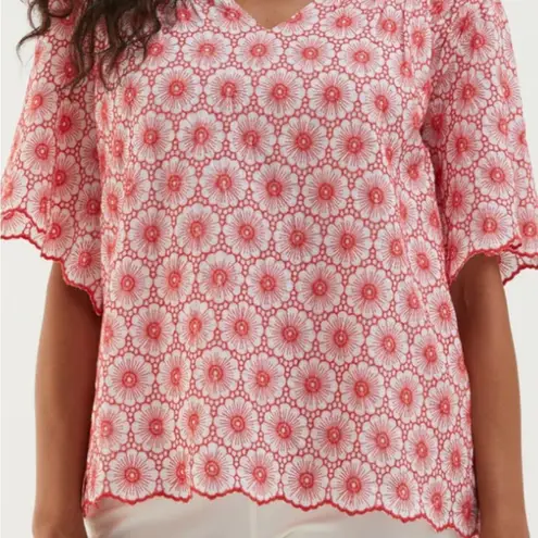 Rafaella -Ella Daisy Embroidered Blouse 2X NWT in Hibiscus