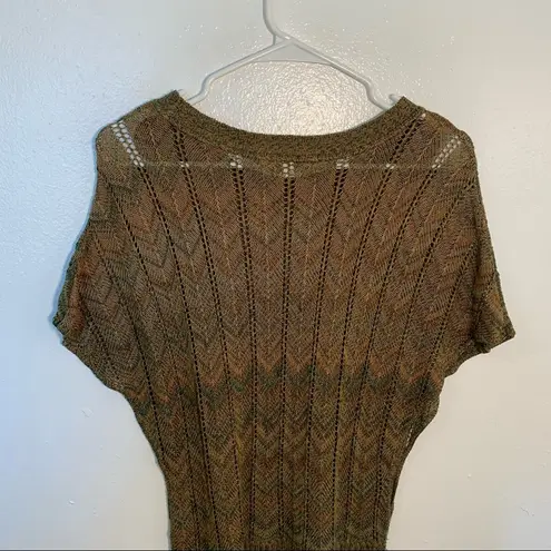 Allison Brittney  Short Dolman Sleeve Sweater Green