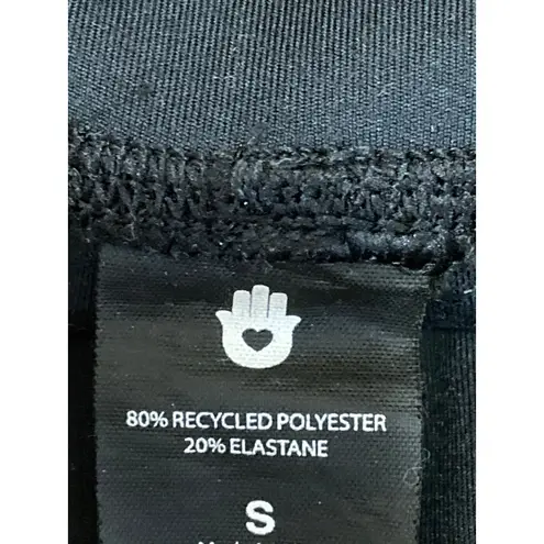 Spritual Gangster Black Rainbow Hearts High Rise Yoga Athletic Biker Shorts Sz S