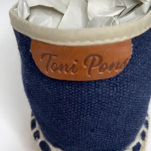 Toni Pons Blue Canvas Espadrilles Tan Trim Slip