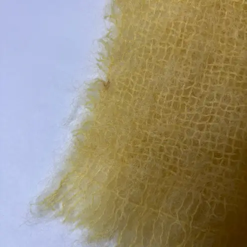 LS Ayres & Co Mohair Wool Scarf Yellow Fringe Made in Scotland Luxurious VTG SEE