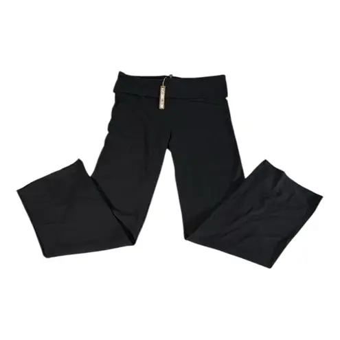 SKIMS Cotton Jersey Foldover Pants 2X Soot Black Wide Leg Lounge Yoga NWT