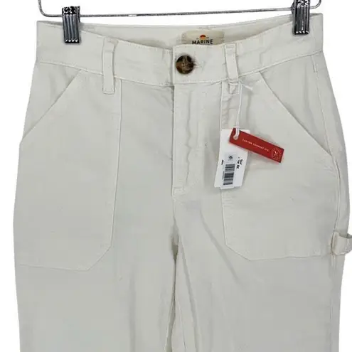 Marine layer Maya Slim Straight Crop Leg Utility Pant Painter White Size 0 NWT