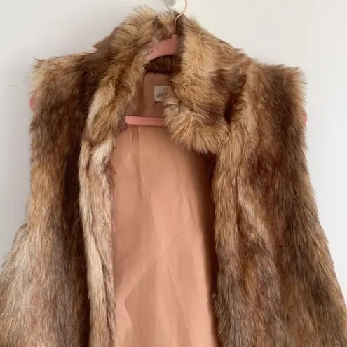 Brown Faux fur oversized vest one size fits most