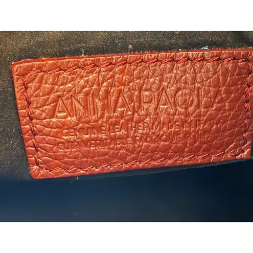 Anna Paola Burgundy Red Drawstring Pebbled Leather Mini Bucket Bag Italy Purse