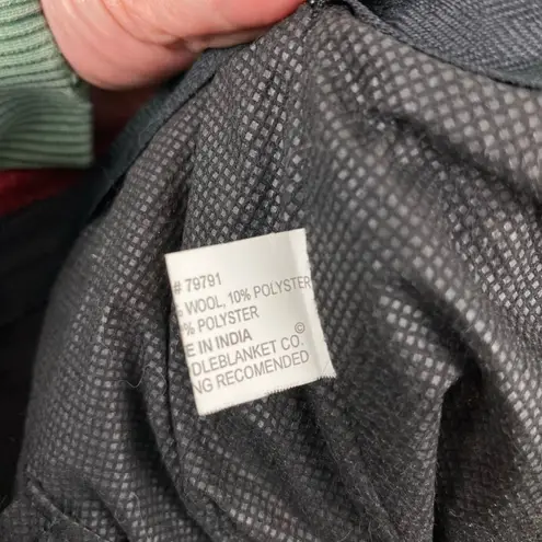 El Paso Saddle Blanket Co. Southwestern Maya Wool Leather Large Tote Bag Black