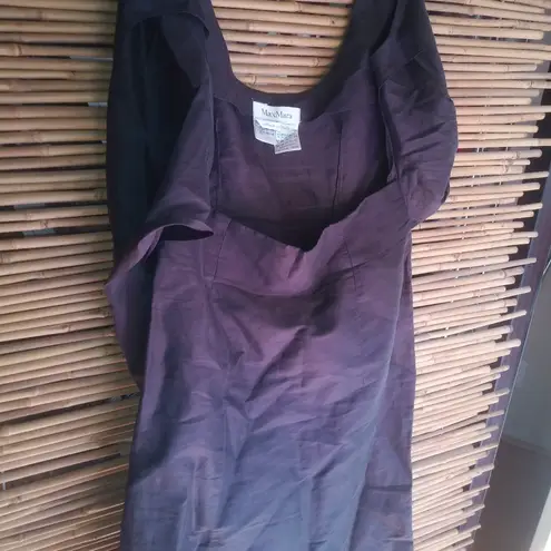 Max Mara 10 Linen Sleeveless Brown Lined Wrap Top