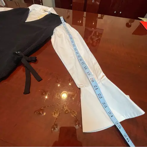 Elan Nia Sleeveless Shirt Sweater Vest Dress Navy Blue White Sz Small