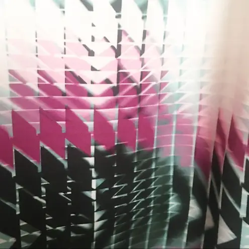 6th & Lane Geometric Print Pink Scuba Top Size 18