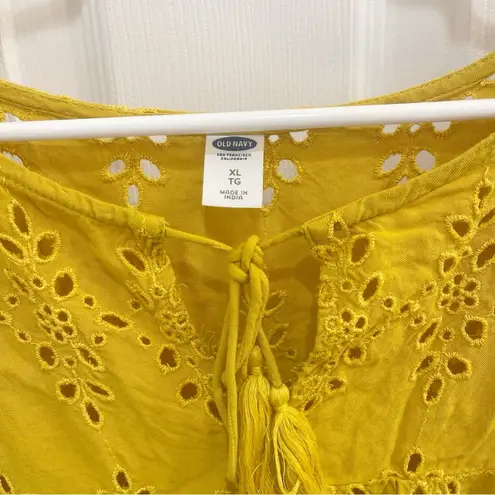 Old Navy  Flutter Sleeve Cutwork Swing Top