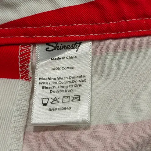 Shinesty The Screamin Eagles Women's Unisex American Flag Shortalls XL Red