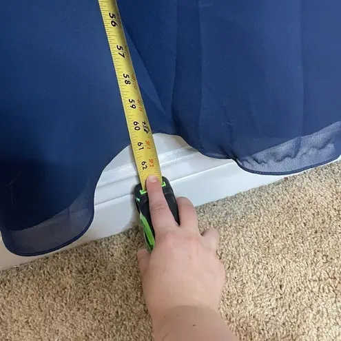 Christina Wu Bridesmaid Mother of Bride Dress 22801 Navy Blue Lace Chiffon Sz 12