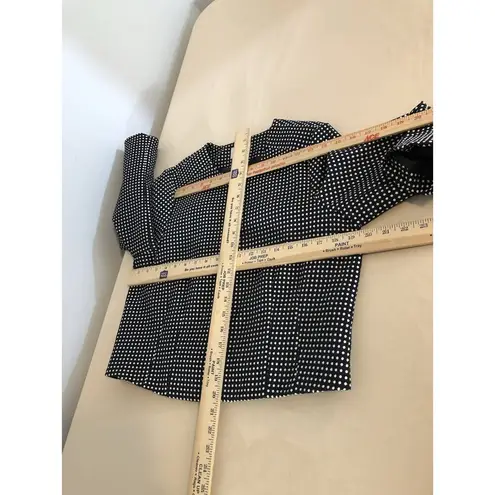 CHAUS NEW YORK Chaus N Y Women Black White Polka Dot Jacket 10 Lined Lapel Long Sleeve Mob-wife