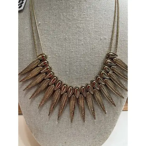 NWT Romolo Gold Phoenix Feather Double Chain Collar Necklaceā