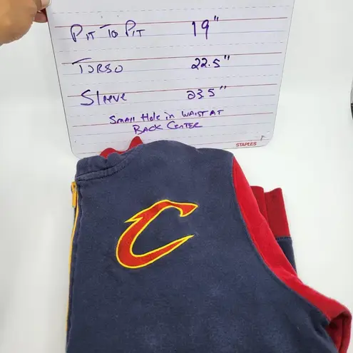 Nba Blue Cleveland Cavaliers Fleece Front Full Zip Hooded Jacket Size Medium