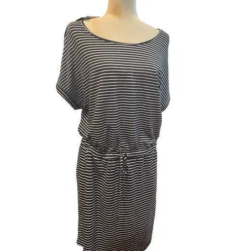 Hilary Radley Radley London Striped T-Shirt Dress Drawstring Waist Casual Comfy