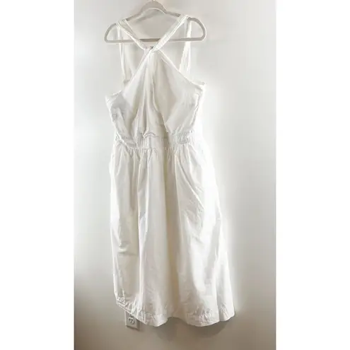 Free Assembly Cotton Sleeveless Halter Neck Fit & Flare Midi Dress White XL