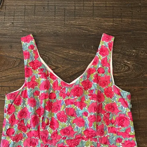 Garnet Hill Petite 10 Rose Floral Sleeveless Dress Sheath A-Line