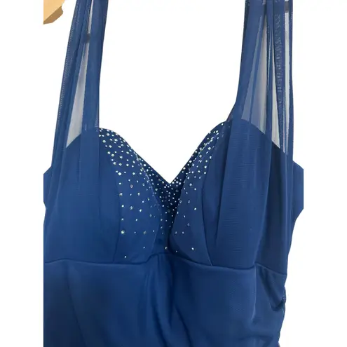 Blondie Nites by Stacy sklar navy prom halter dress size 3 y2k 2000s vintage Blue