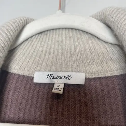 Madewell  Glenbrook Half Zip Pullover Sweater Colorblock Wool Blend Size Medium