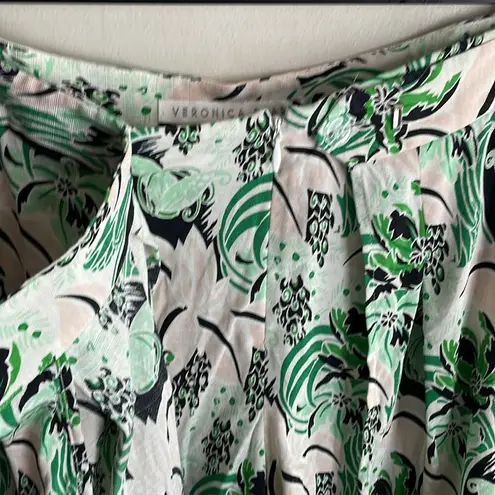 Veronica Beard Palm Garden Print Pleated Skort