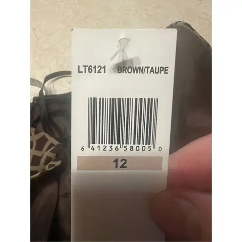 London Times  Halter Dress Sz 12 Brown/Taupe NWT