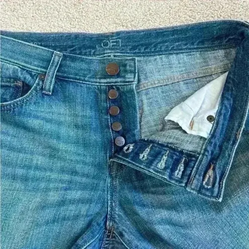 Loft Ann Taylor  blue button up boyfriend jeans