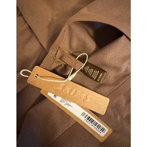 SKIMS Sheer Sculpt Open Bust Bodysuit Jasper Brown X Large