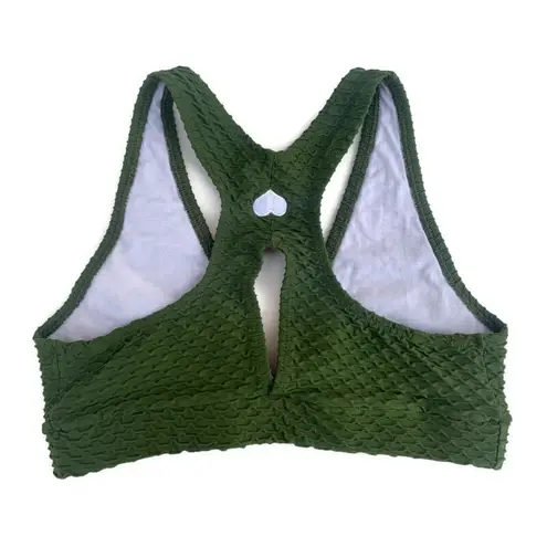 Booty By Brabants BBB Croco Skin Sports Bra Top Evergreen One Size