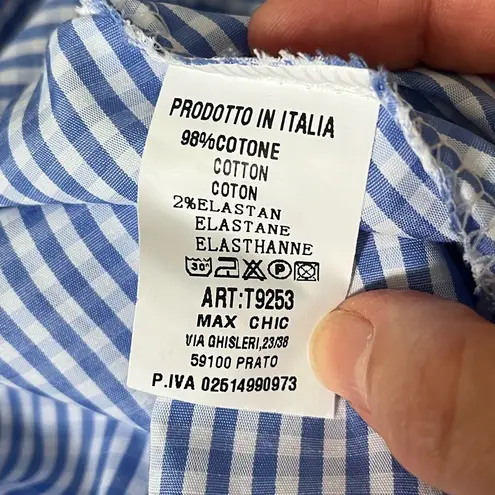 Max Chic Blue and White Checkered Shirt