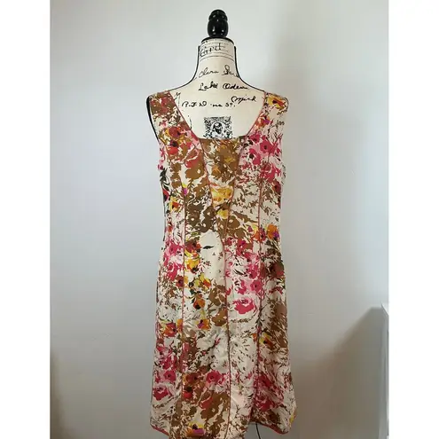 Sundance Floral Silk Dress Sleeveless V-Neck Casual Party Sundress Size 10