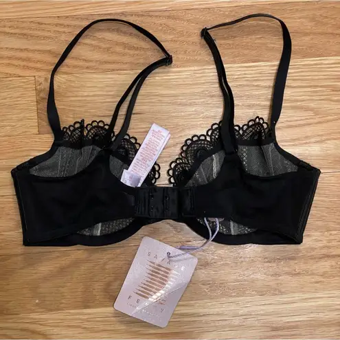 Savage X Fenty Size XS/30C Renaissance Rose Demi Bra & Thong Set Black Lace New