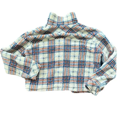 Thread & Supply Multicolor Plaid Teddy Jacket Blue Size L