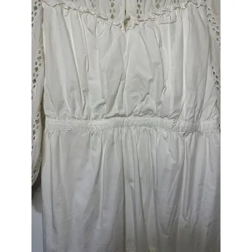 Something Navy Women's Size XXL Long Sleeve Dress White Eyelet Cinch Waist NWT