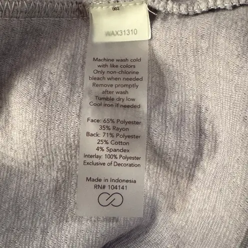 Calia Medium Lunar Jacquard Sweatshirt Funnel Neck Pullover Stretch Long Sleeves Purple